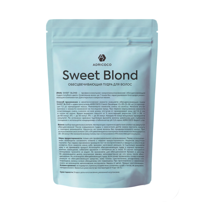 ADRICOCO, Пудра обесцвечивающая для волос Sweet Blond, голубая, 500г арт 576551 Ч/З
