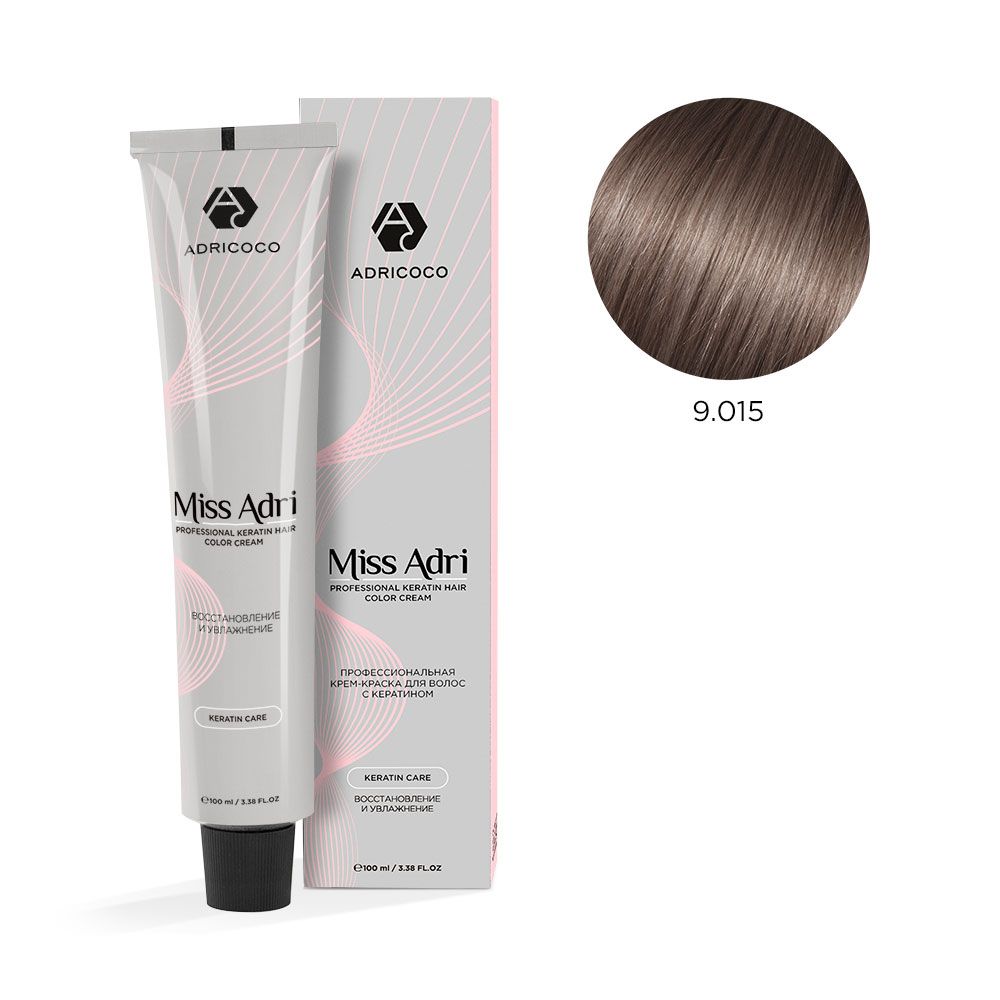 ADRICOCO, Крем-краска д/волос Miss Adri 9.015 Очень св.блонд пастел.стальной 100 мл, арт.184596 Ч/З