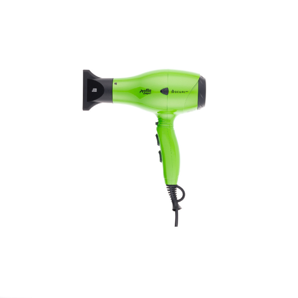 DEWAL, 03-119 Green Фен PROFILE COMPACT, зеленый, вес 600гр, размер 19см, 2000Вт, иониз, 2нас,пров3м
