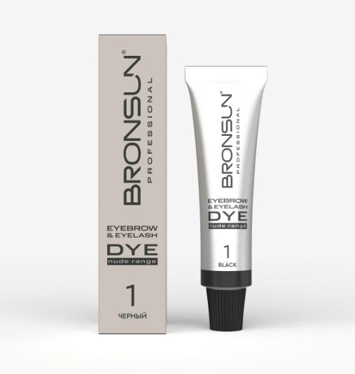 BRONSUN NUDE RANGE, Крем-краска для бровей и ресниц, цвет черный #1, 15 мл(ЧЗ)