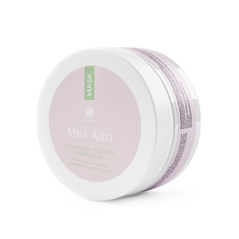 ADRICOCO, Вос. маска д/волос Miss Adri Complex of coconut & marula oil, 200 мл арт 185616 Ч/З