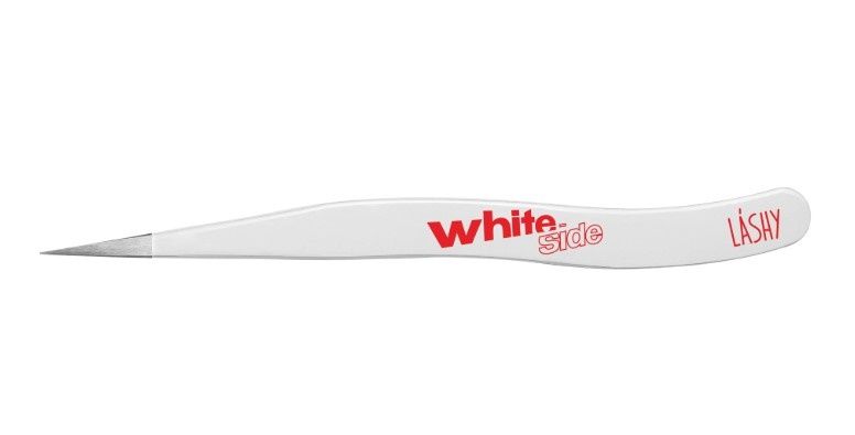 LASHY, Пинцет профессиональный для наращивания ресниц WHITE SIDE, тип Прямой