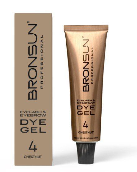 BRONSUN, Гель-краска для ресниц и бровей, цвет медный каштан #4.1, 15мл ЧЗ