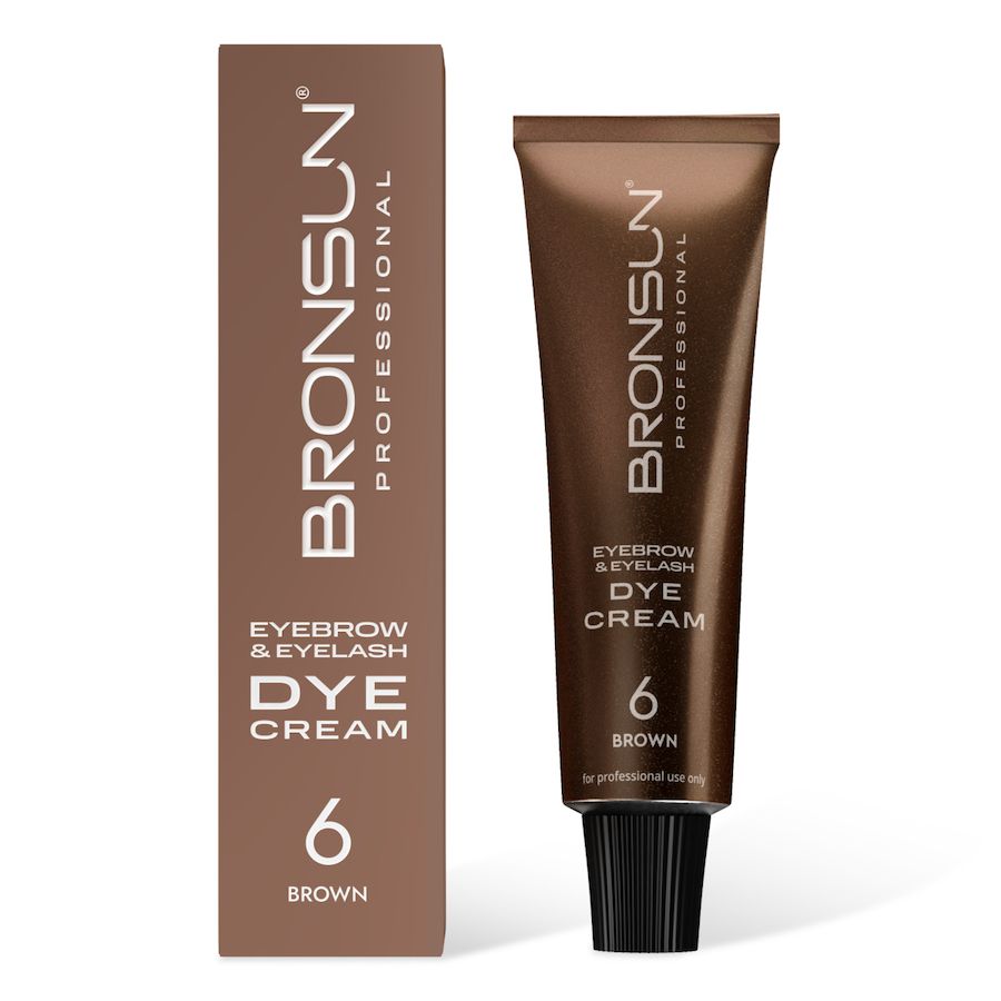 BRONSUN, КРЕМ-КРАСКА для бровей и ресниц, цвет коричневый #6, 15 мл ЧЗ