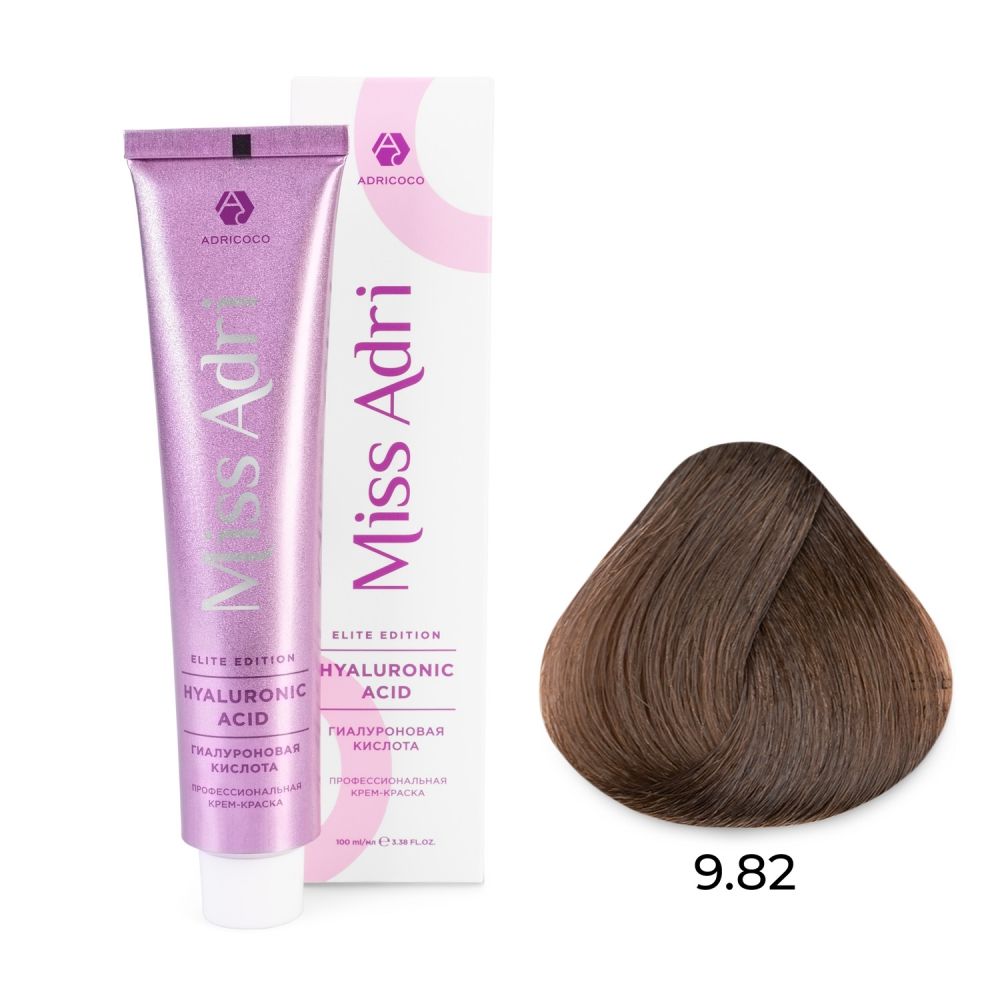 ADRICOCO, К/к д/волос Miss Adri Elite Edition, 9.82 Оч.светл.корич.фиол.блонд, 100 мл, арт.7673645