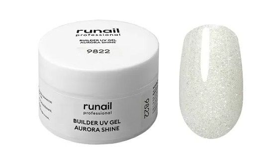 Runail, Моделирующий УФ-гель c шиммером BUILDER UV GEL AURORA SHINE, 15г №9822 ЧЗ