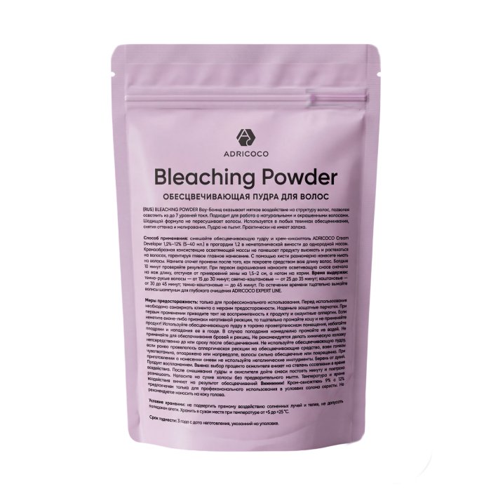 ADRICOCO, Пудра обесцвечивающая для волос Bleaching Powder, Вау-блонд, 500г, арт 576568 Ч/З